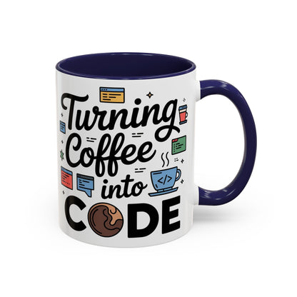 Turning Coffee into Code Mug, Programmer Gift, Coffee Lovers Cup, Tech Humor, Office Decor, Geeky Coffee Mug