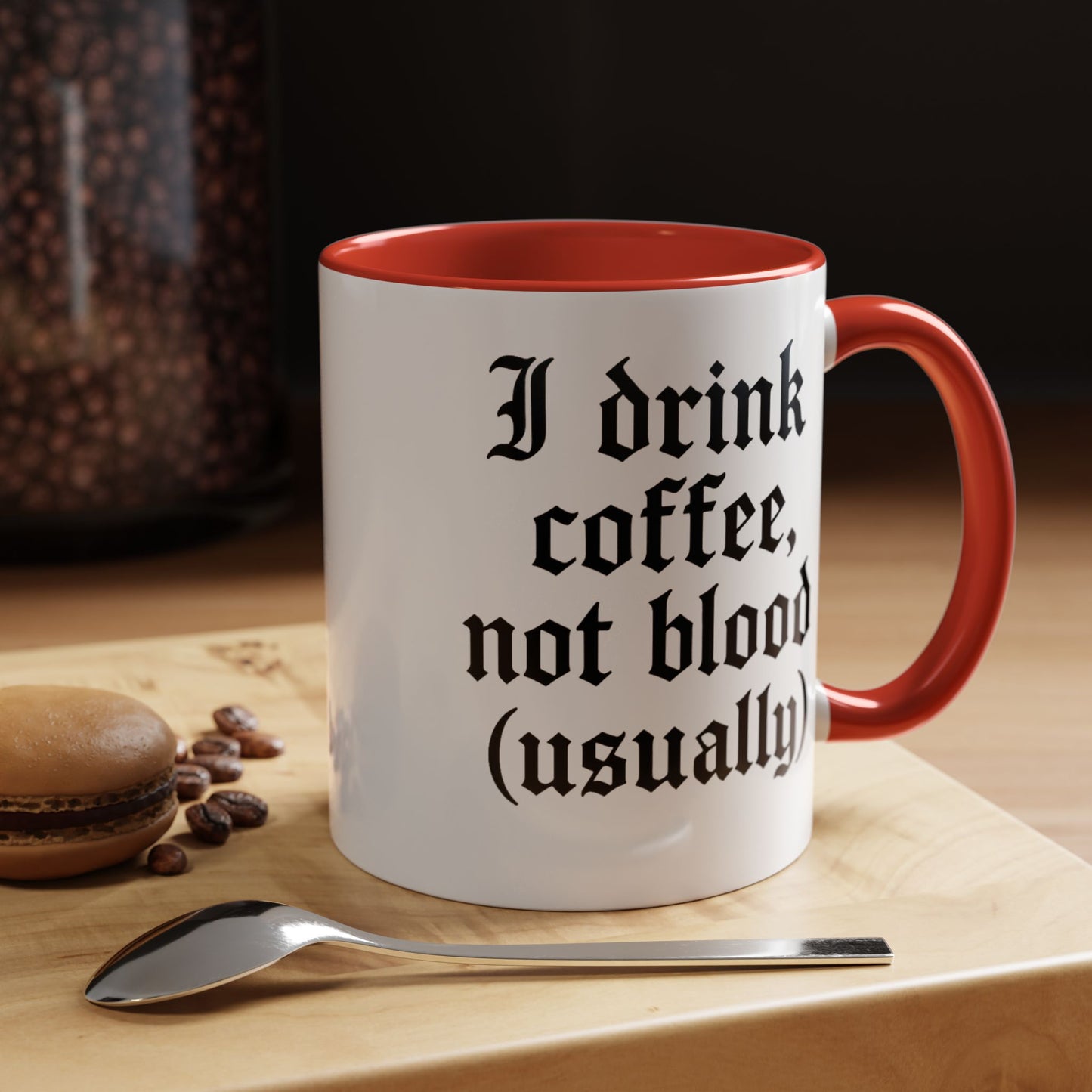 I Drink Coffee Not Blood (Usually), Funny Gift for Coffee Lovers, Black Accent Mug, Unique Kitchen Decor, [...]