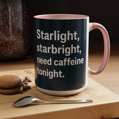 Starlight Caffeine Coffee Mug | Perfect for Coffee Lovers, Gift for Friends, Night Owl, Magical Mugs, Funny Cup