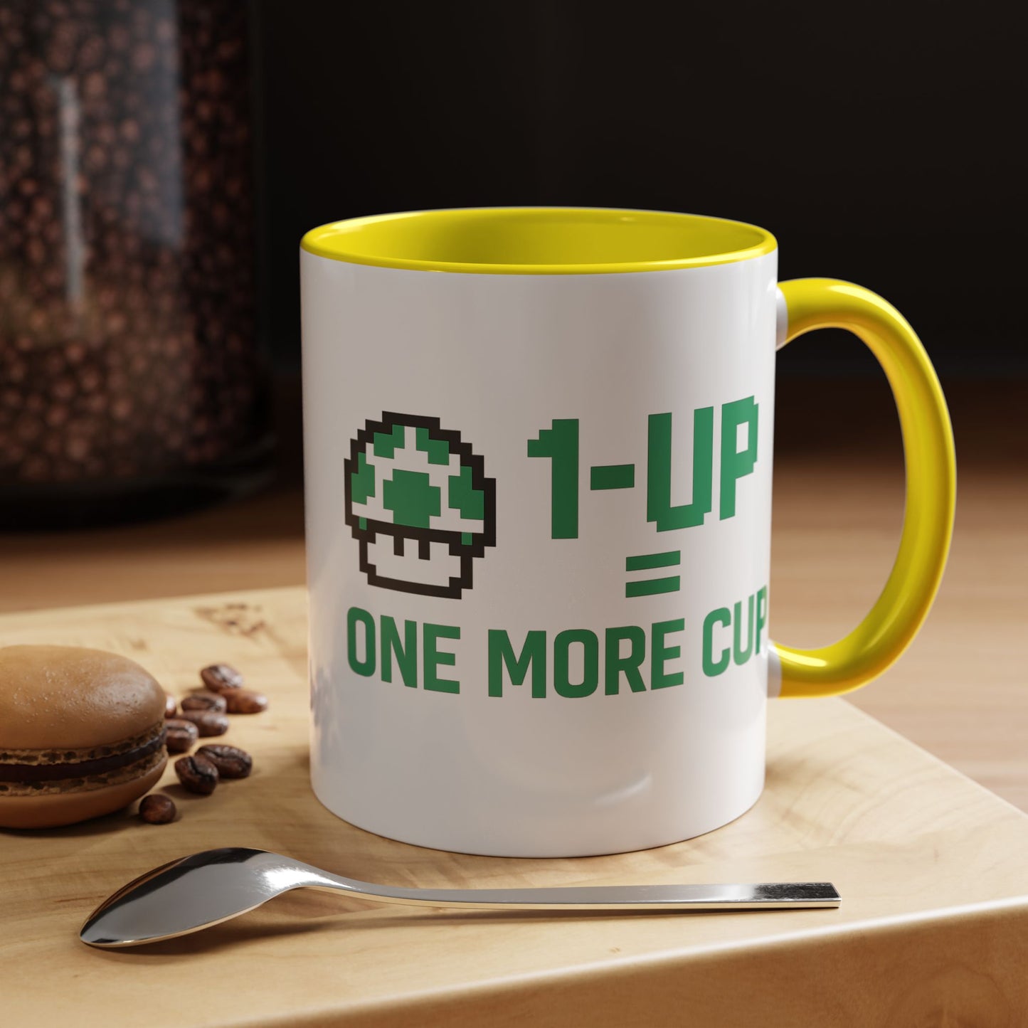 Retro Gaming Coffee Mug, 1-Up Mushroom Cup, Perfect Gift for Gamers, Funny Office Mug, Video Game Lover, Unique Birthday Present