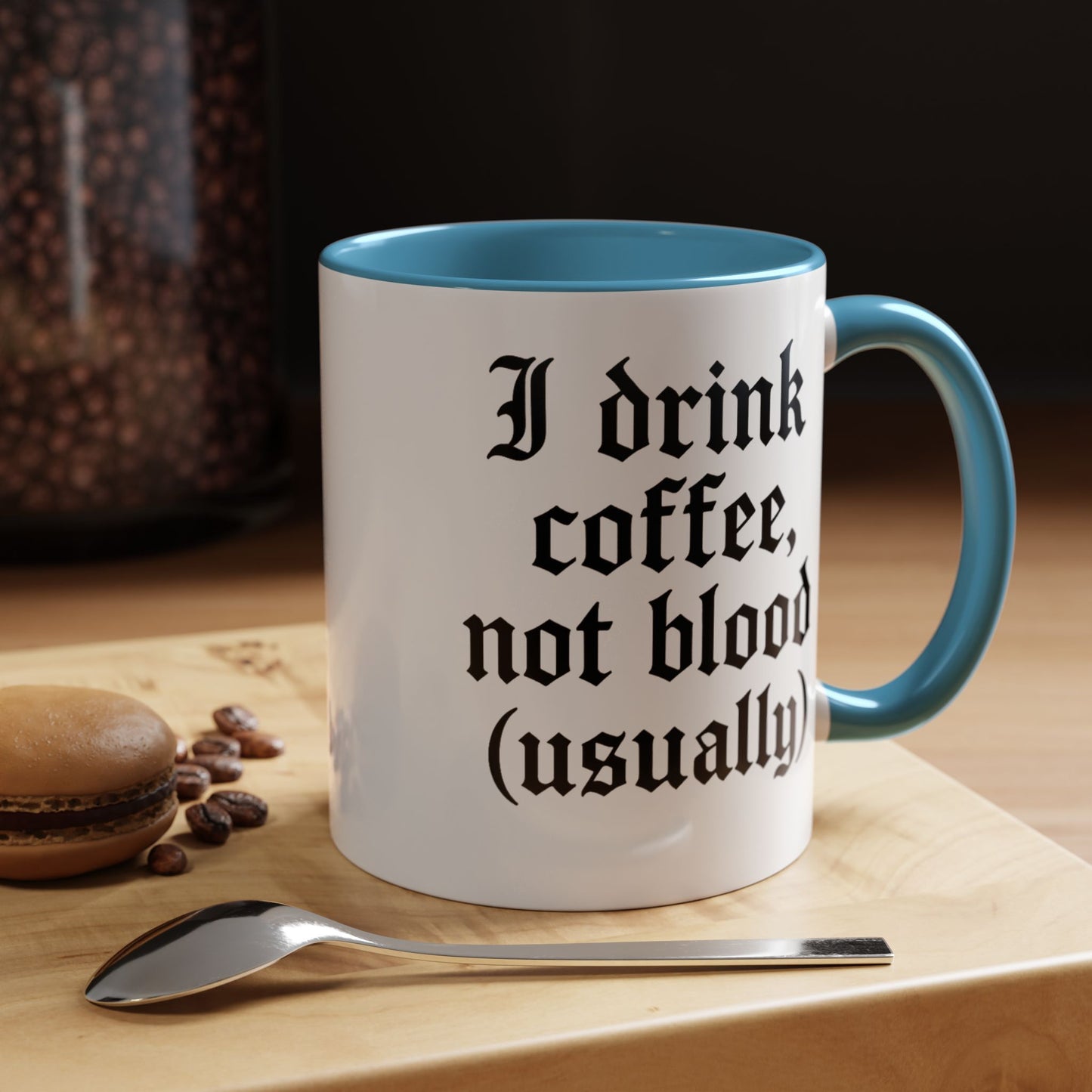 I Drink Coffee Not Blood (Usually), Funny Gift for Coffee Lovers, Black Accent Mug, Unique Kitchen Decor, [...]