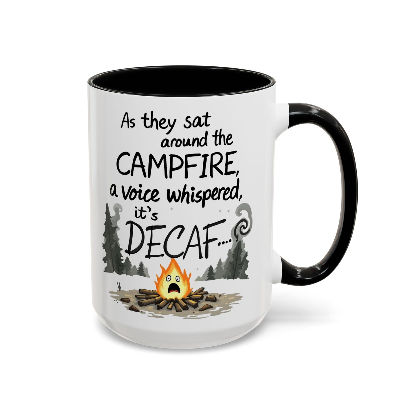 Scary Campfire Decaf Story Coffee Mug - Fun Gift for Outdoor Lovers, Camping, Hiking