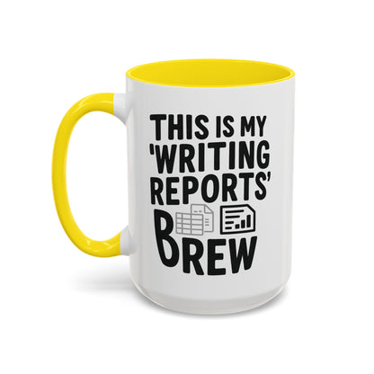 Writing Reports Accent Coffee Mug – Funny Office Gift, Work From Home, Police, Coffee Lover Humor
