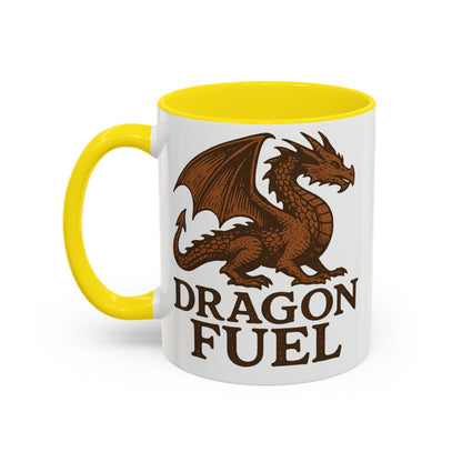 Dragon Fuel Coffee Mug - 11/15oz, Fantasy Gift for Gamers, Unique Dragon Lover's Cup, Dungeons & Dragons Drinkware, Gift for Wizards