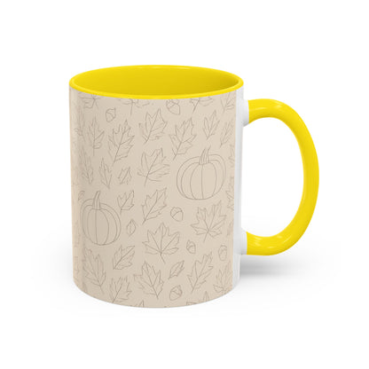 Autumn Leaves Accent Coffee Mug | Fall Decor, Pumpkin Lovers Gift, Cozy Mornings, Seasonal Kitchenware, Ideal for Thanksgiving