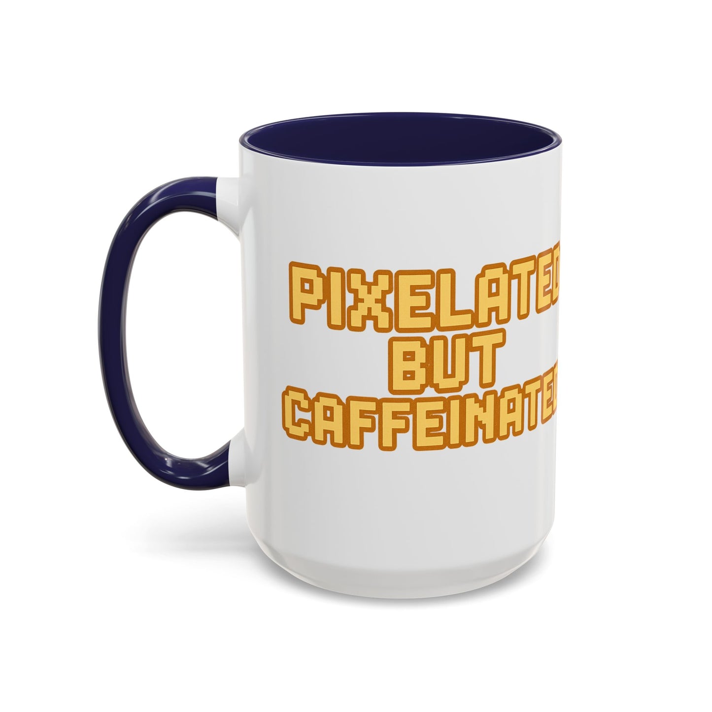 Pixelated Caffeinated Coffee Mug | Gamer Gift, Cute Coffee Cup, Retro Style Mug, Unique Gift for Him/Her, Home Office Decor