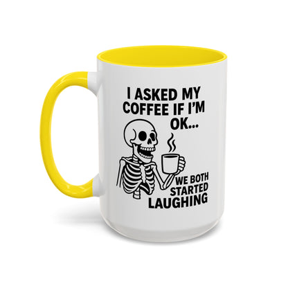 Funny Skeleton Coffee Mug, Halloween Gift, Cute Skeleton Amor, Office Mug, Day of the Dead Coffee Cup