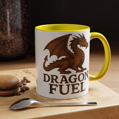 Dragon Fuel Coffee Mug - 11/15oz, Fantasy Gift for Gamers, Unique Dragon Lover's Cup, Dungeons & Dragons Drinkware, Gift for Wizards