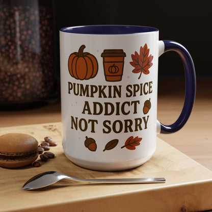 Pumpkin Spice Addict Coffee Mug, Cozy Fall Gift for Coffee Lovers, Autumn Decor, Cute Mug for Thanksgiving
