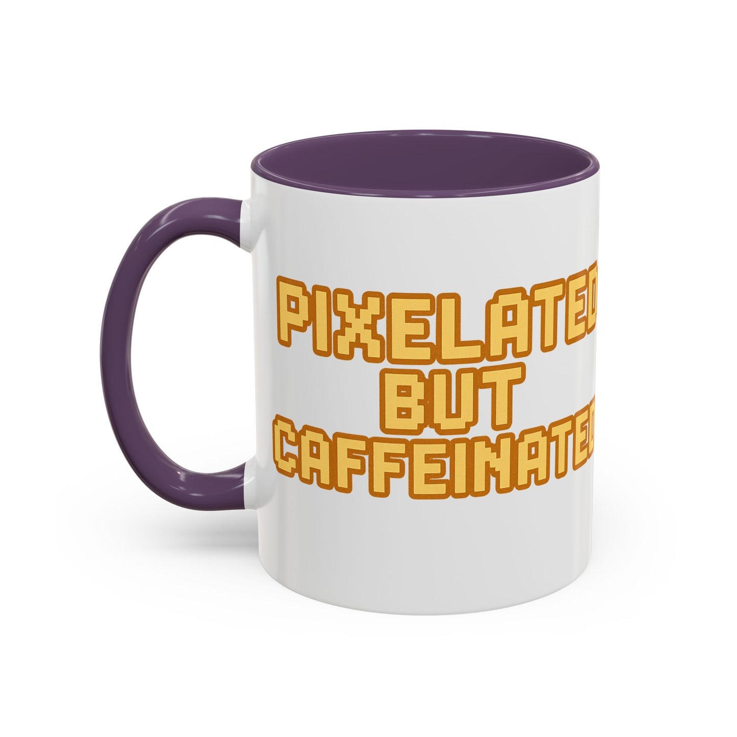 Pixelated Caffeinated Coffee Mug | Gamer Gift, Cute Coffee Cup, Retro Style Mug, Unique Gift for Him/Her, Home Office Decor