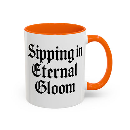 Eternal Gloom Accent Mug - Gothic Coffee Cup, Dark Aesthetic Drinkware, Unique Gift for Halloween, Home Office Decor, Quote Mug