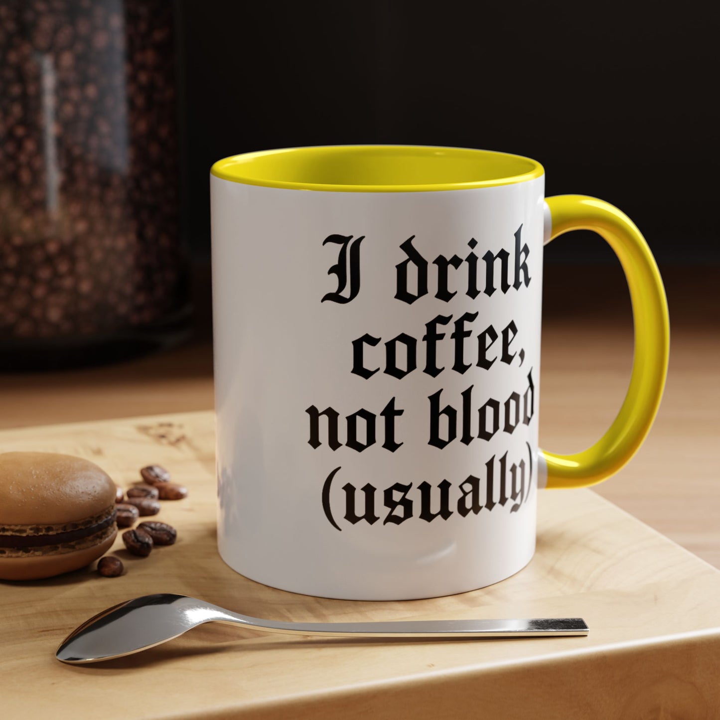 I Drink Coffee Not Blood (Usually), Funny Gift for Coffee Lovers, Black Accent Mug, Unique Kitchen Decor, [...]