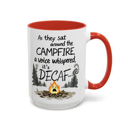 Scary Campfire Decaf Story Coffee Mug - Fun Gift for Outdoor Lovers, Camping, Hiking