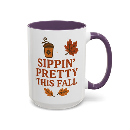 Sippin’ pretty this fall - Accent Coffee Mug (11, 15oz)