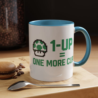 Retro Gaming Coffee Mug, 1-Up Mushroom Cup, Perfect Gift for Gamers, Funny Office Mug, Video Game Lover, Unique Birthday Present