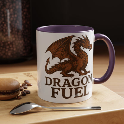 Dragon Fuel Coffee Mug - 11/15oz, Fantasy Gift for Gamers, Unique Dragon Lover's Cup, Dungeons & Dragons Drinkware, Gift for Wizards