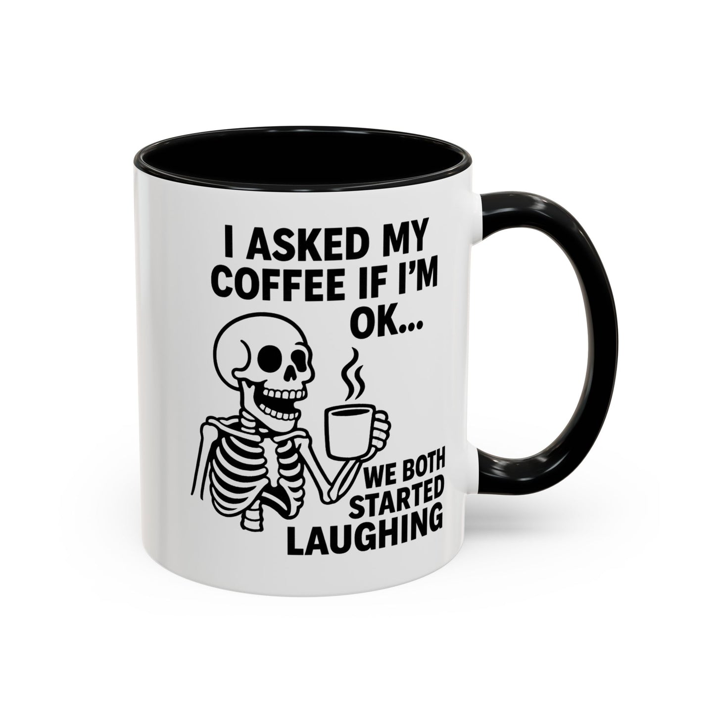 Funny Skeleton Coffee Mug, Halloween Gift, Cute Skeleton Amor, Office Mug, Day of the Dead Coffee Cup