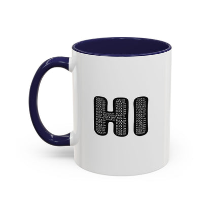 Explicit 'HI' Design, Modern Mug for Tea Lovers, Gift Idea for Friends, Unique Office Decor, Home Kitchen Accessory