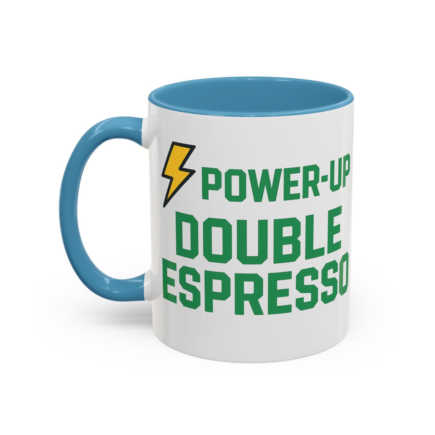Power-Up Double Espresso Coffee Mug | Energizing Drinkware for Coffee Lovers, Gift for Baristas, Morning Motivation, Kitchen Decor