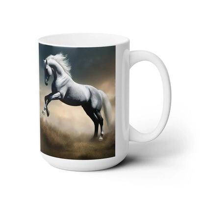 Ceramic Mug 15oz with White Horse - Mug World