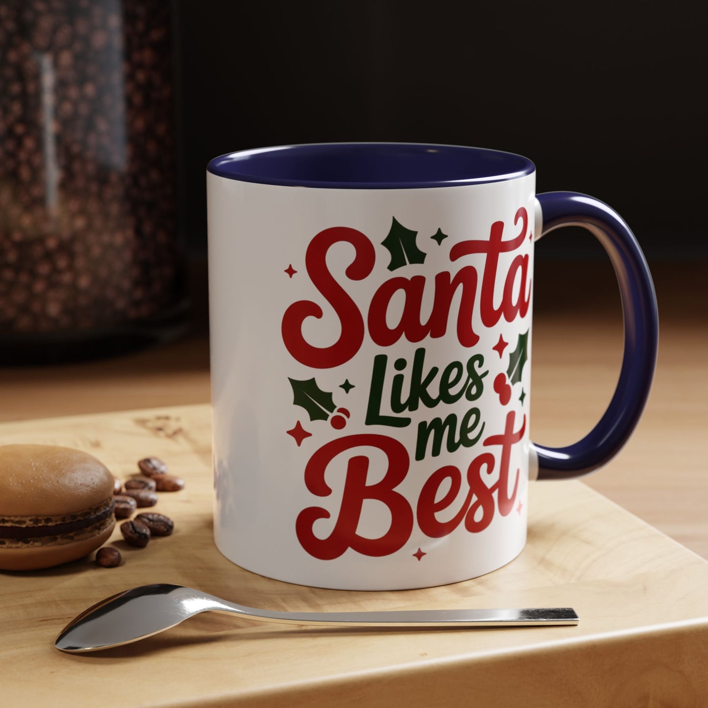 Santa Likes Me Best, Winter Decor, Gift for Coffee Lovers, Unique Present
