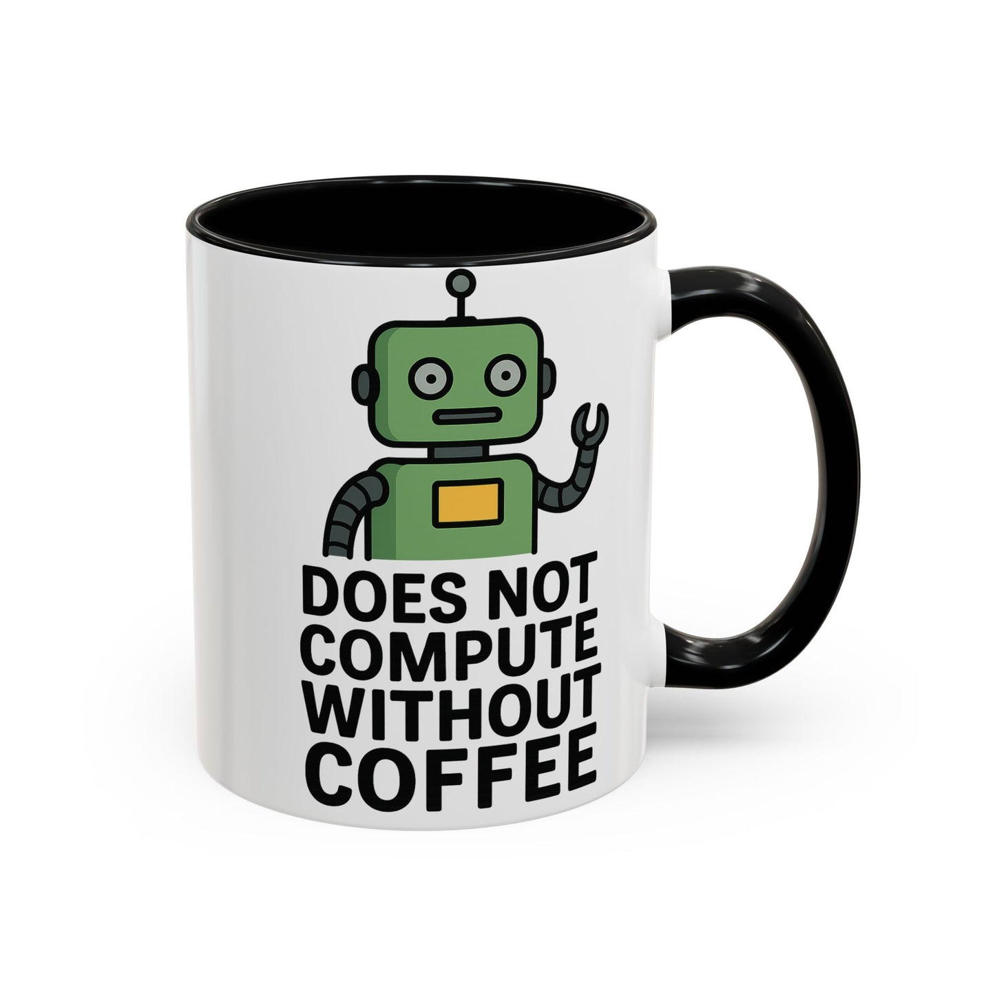 Funny Robot Coffee Mug | Does Not Compute Without Coffee | Gift for Tech Lovers, Office Humor, Geeky Kitchen Decor