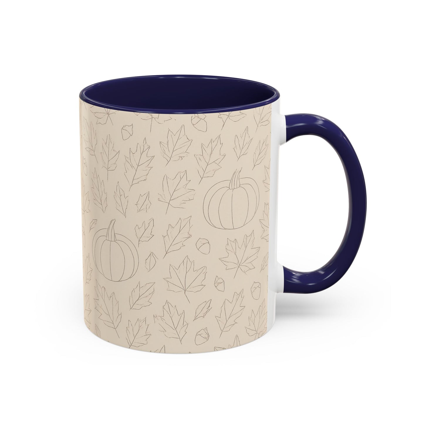 Autumn Leaves Accent Coffee Mug | Fall Decor, Pumpkin Lovers Gift, Cozy Mornings, Seasonal Kitchenware, Ideal for Thanksgiving