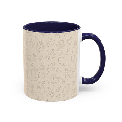 Autumn Leaves Accent Coffee Mug | Fall Decor, Pumpkin Lovers Gift, Cozy Mornings, Seasonal Kitchenware, Ideal for Thanksgiving