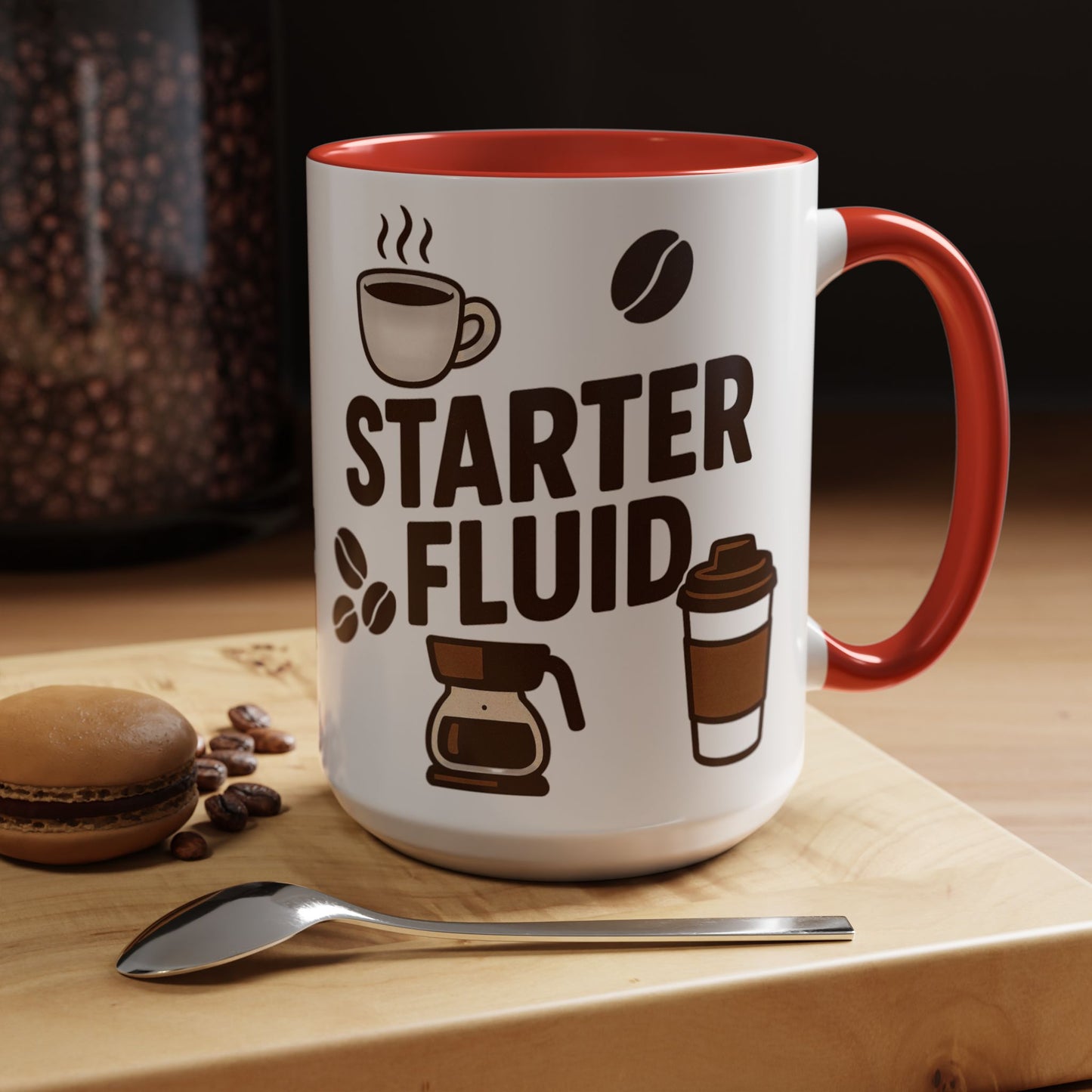 Starter Fluid Coffee Lover's Accent Mug – Perfect Gift for Birthdays, Holidays, or Office Use, Great for Your Morning Brew