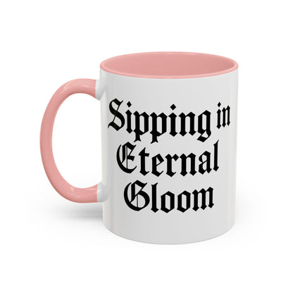 Eternal Gloom Accent Mug - Gothic Coffee Cup, Dark Aesthetic Drinkware, Unique Gift for Halloween, Home Office Decor, Quote Mug