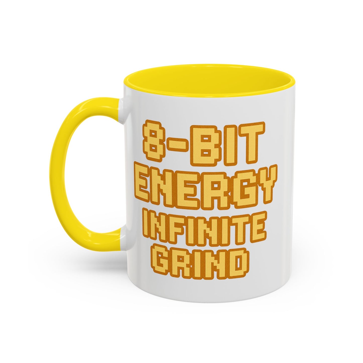 8-Bit Energy Infinite Grind, Cool Gaming Gift, Retro Video Game Cup, Perfect for Gamers, Fun Office Mug