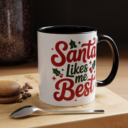 Santa Likes Me Best, Winter Decor, Gift for Coffee Lovers, Unique Present