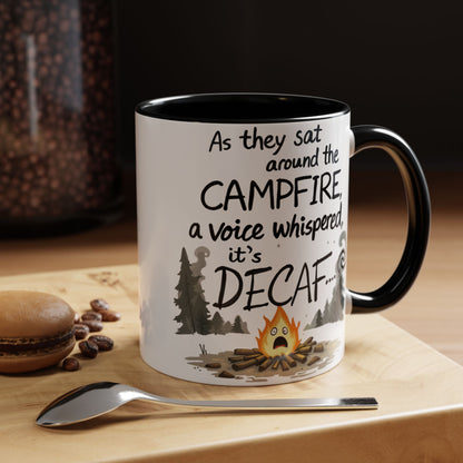 Scary Campfire Decaf Story Coffee Mug - Fun Gift for Outdoor Lovers, Camping, Hiking