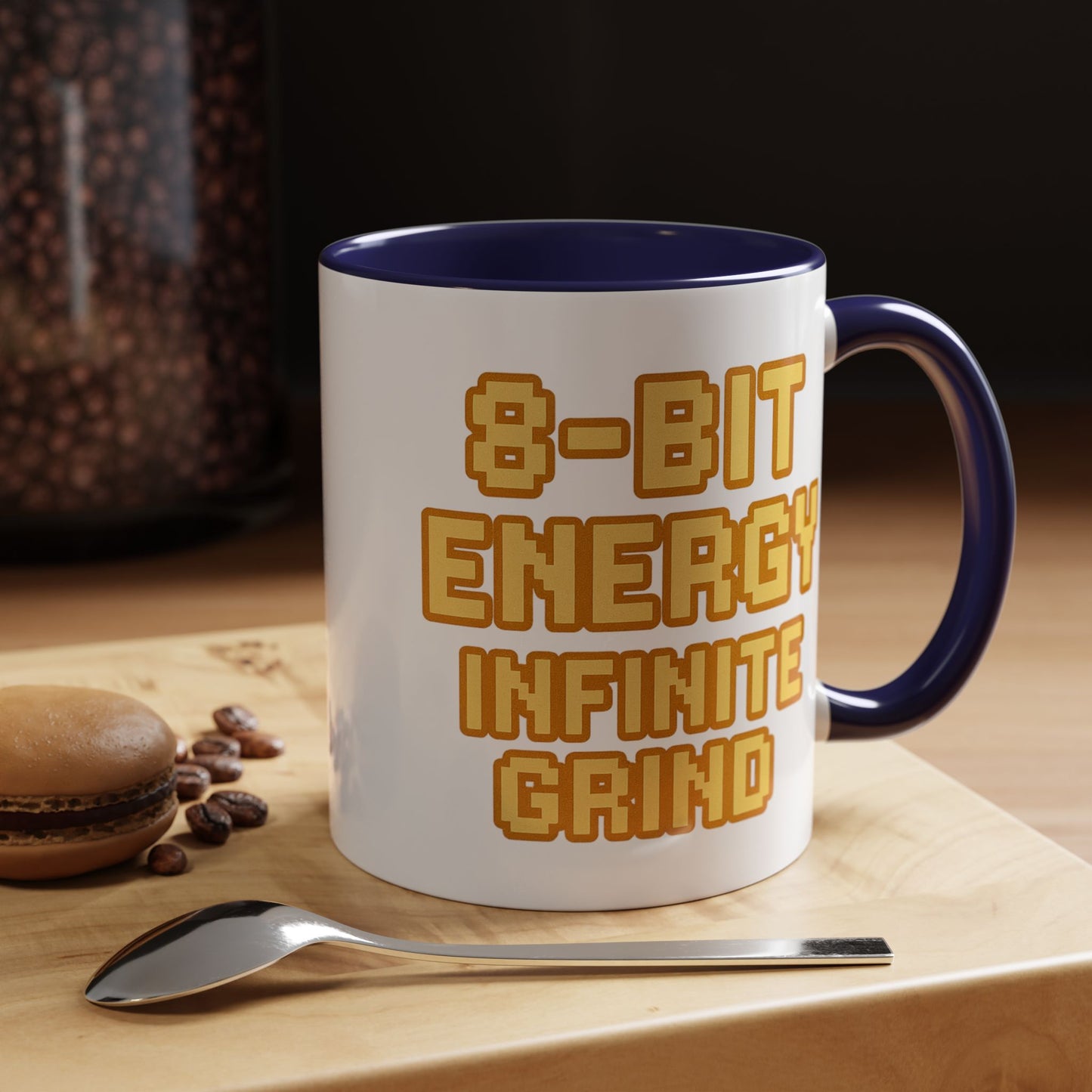 8-Bit Energy Infinite Grind, Cool Gaming Gift, Retro Video Game Cup, Perfect for Gamers, Fun Office Mug