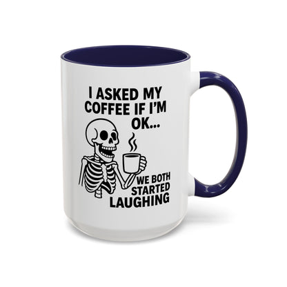 Funny Skeleton Coffee Mug, Halloween Gift, Cute Skeleton Amor, Office Mug, Day of the Dead Coffee Cup