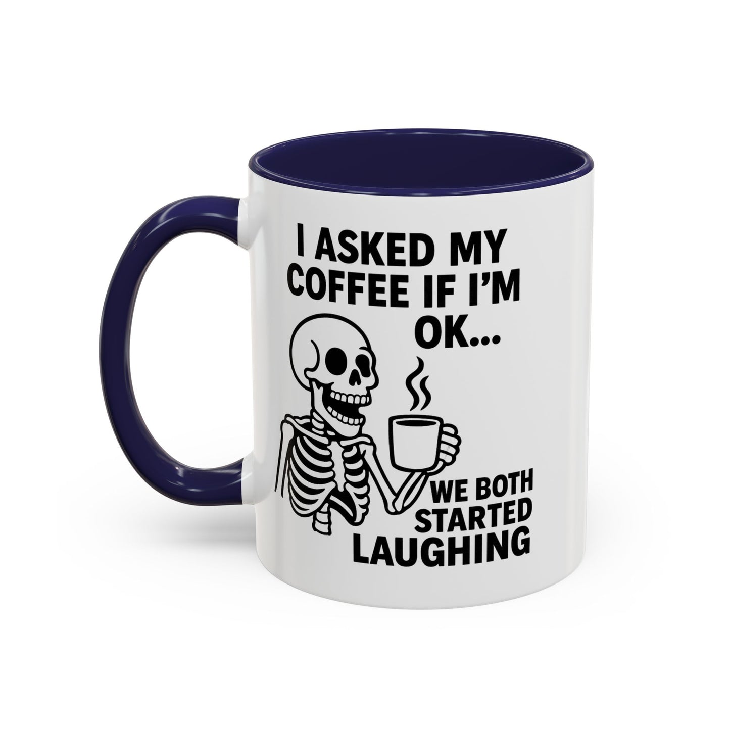 Funny Skeleton Coffee Mug, Halloween Gift, Cute Skeleton Amor, Office Mug, Day of the Dead Coffee Cup