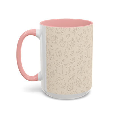Autumn Leaves Accent Coffee Mug | Fall Decor, Pumpkin Lovers Gift, Cozy Mornings, Seasonal Kitchenware, Ideal for Thanksgiving