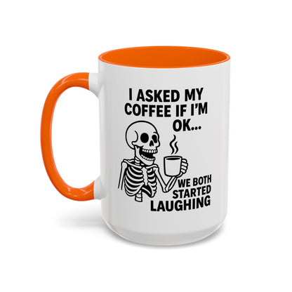 Funny Skeleton Coffee Mug, Halloween Gift, Cute Skeleton Amor, Office Mug, Day of the Dead Coffee Cup