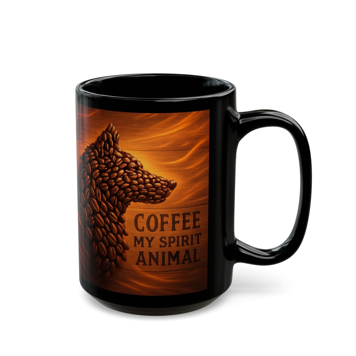 Coffee Is My Spirit Animal Mug, Black Coffee Cup for Animal Lovers