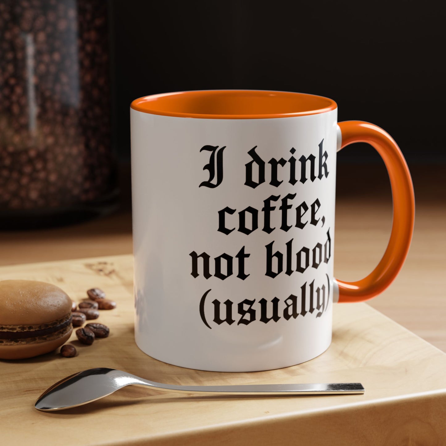 I Drink Coffee Not Blood (Usually), Funny Gift for Coffee Lovers, Black Accent Mug, Unique Kitchen Decor, [...]