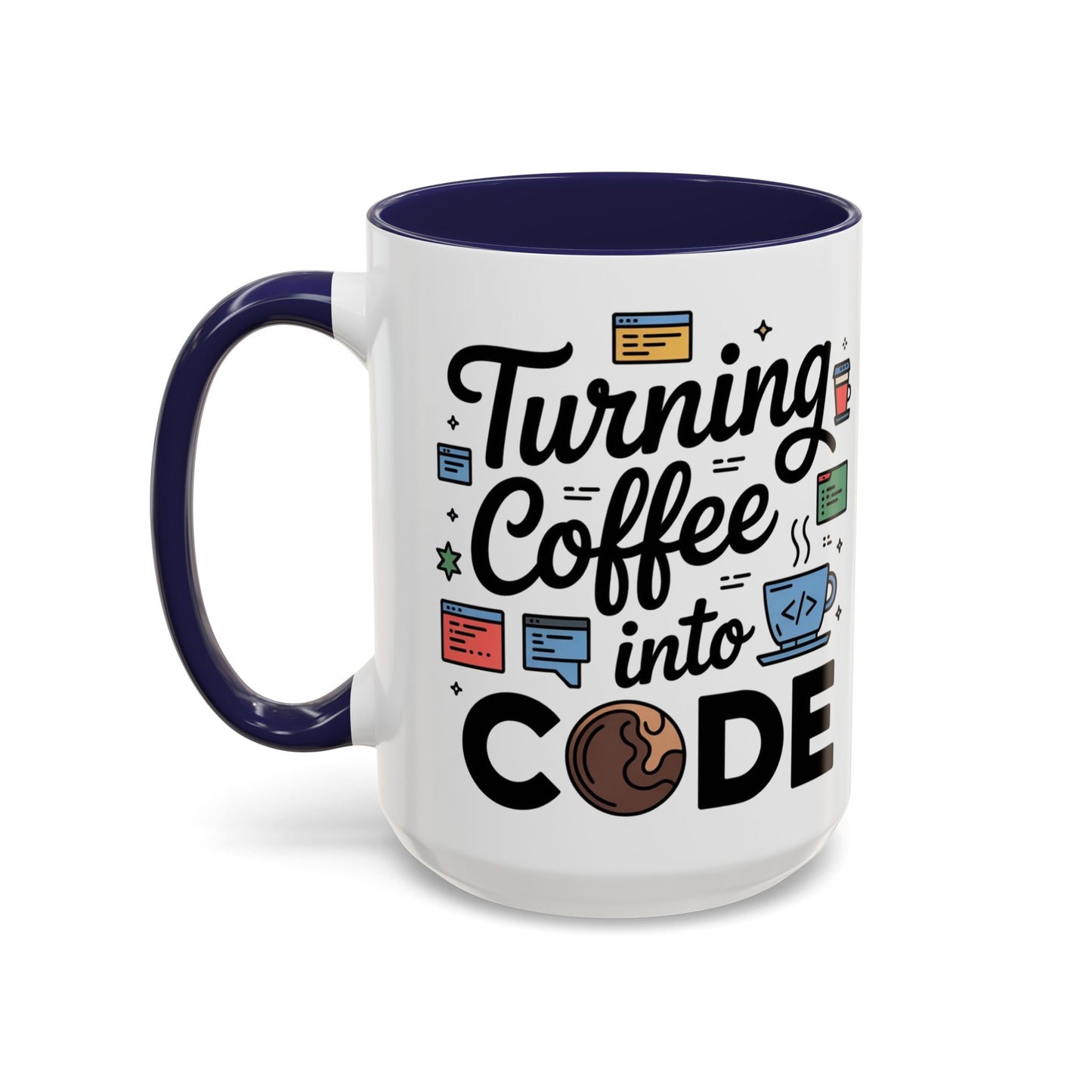 Turning Coffee into Code Mug, Programmer Gift, Coffee Lovers Cup, Tech Humor, Office Decor, Geeky Coffee Mug