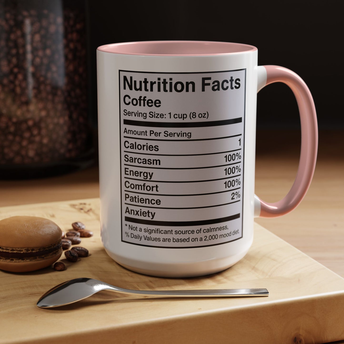 Humorous Coffee Nutrition Facts Mug, Funny Gift for Coffee Lovers