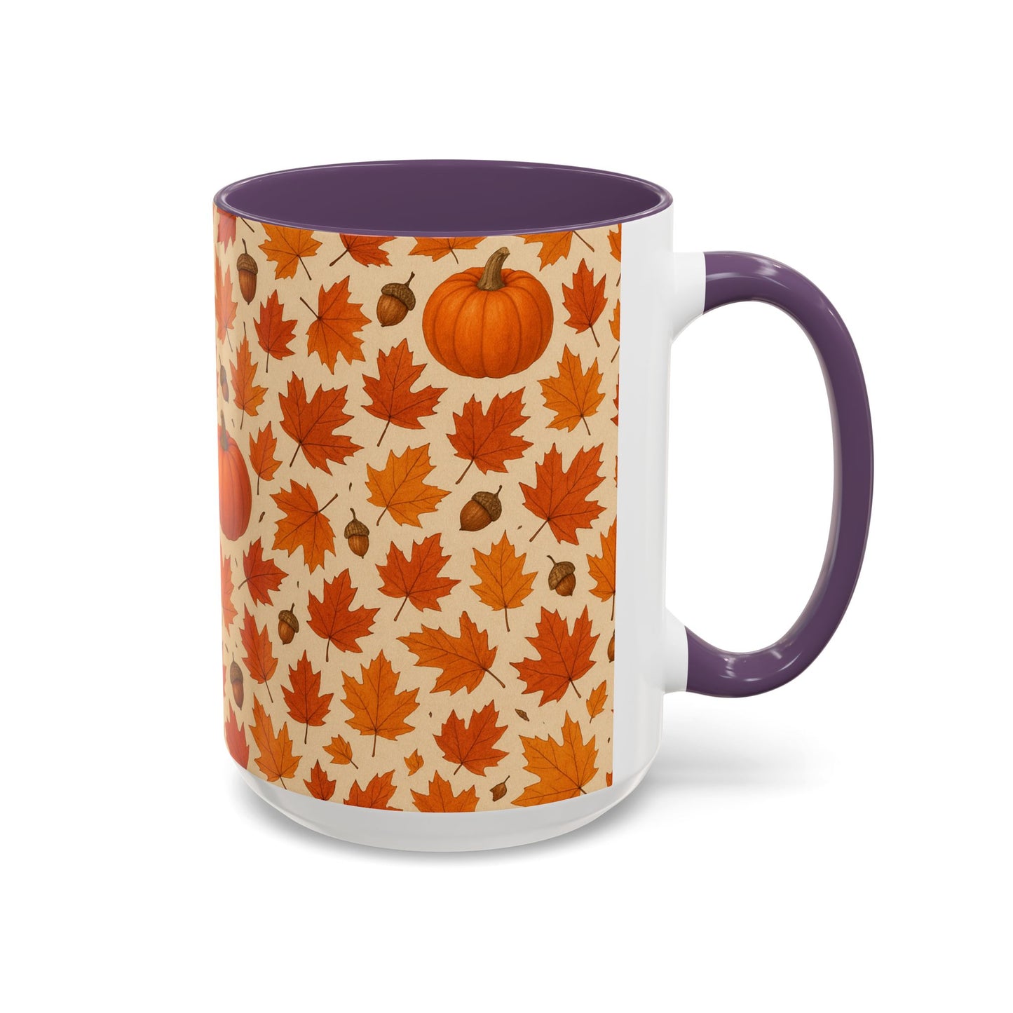 Autumn Leaves Coffee Mug, Pumpkin Mug, Fall Decor, Seasonal Gift, Nature Lover Mug, Cozy Kitchenware