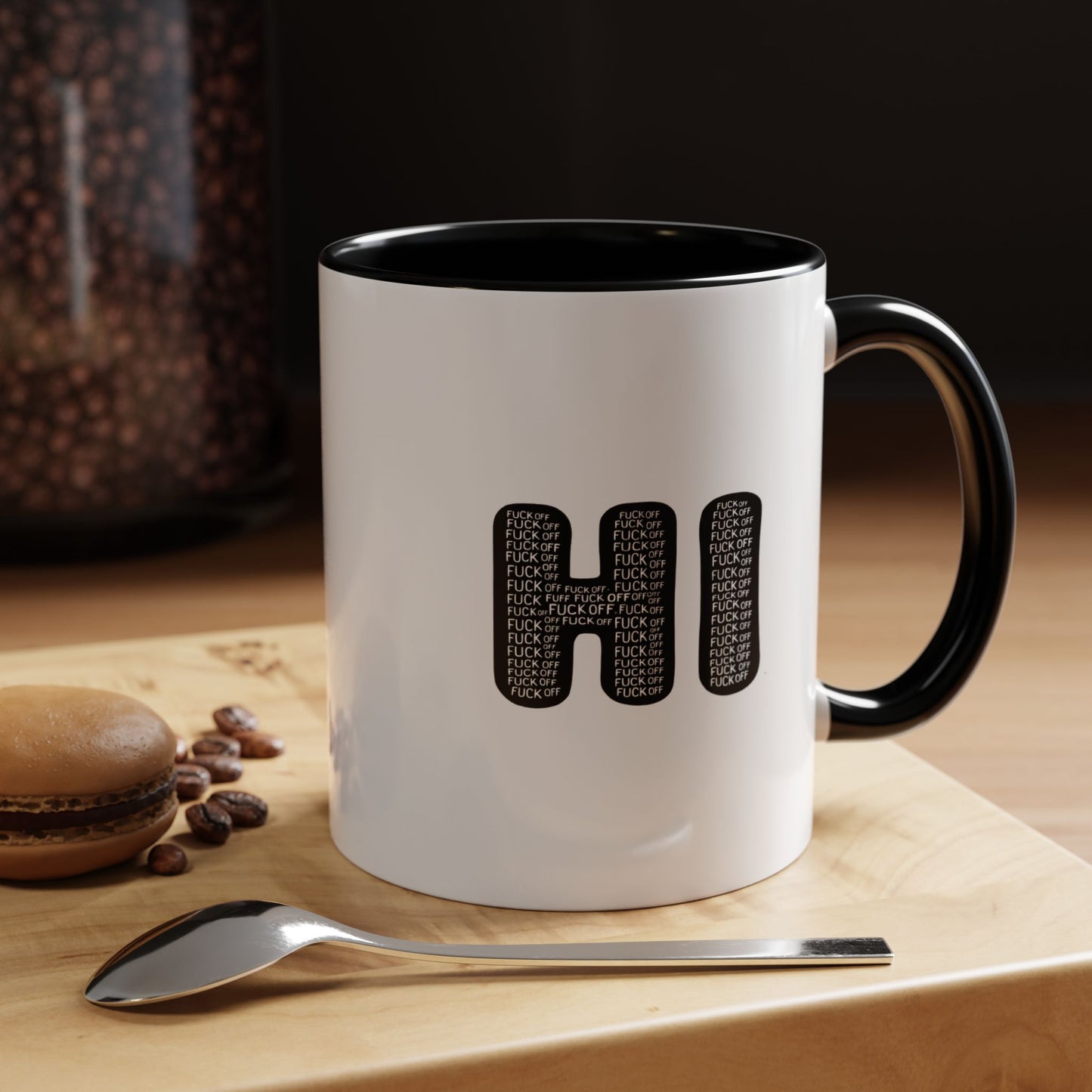 Explicit 'HI' Design, Modern Mug for Tea Lovers, Gift Idea for Friends, Unique Office Decor, Home Kitchen Accessory