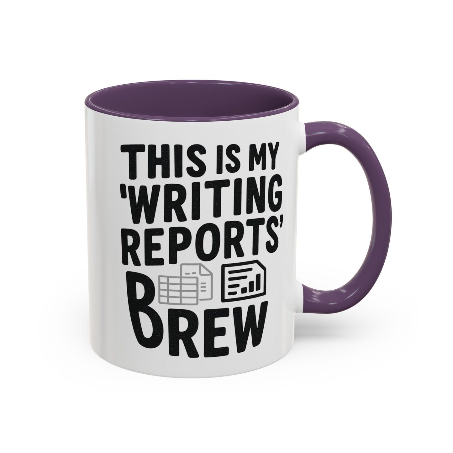 Writing Reports Accent Coffee Mug – Funny Office Gift, Work From Home, Police, Coffee Lover Humor