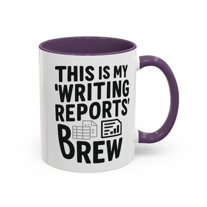 Writing Reports Accent Coffee Mug – Funny Office Gift, Work From Home, Police, Coffee Lover Humor