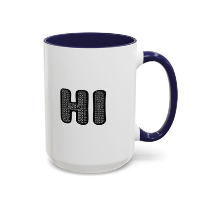 Explicit 'HI' Design, Modern Mug for Tea Lovers, Gift Idea for Friends, Unique Office Decor, Home Kitchen Accessory