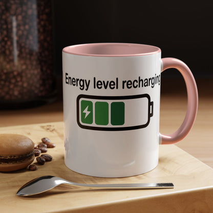 Recharge Your Energy Level, Gift for Tech Lovers, Office Desk Essential, Fun Quote Mug, Unique [...]