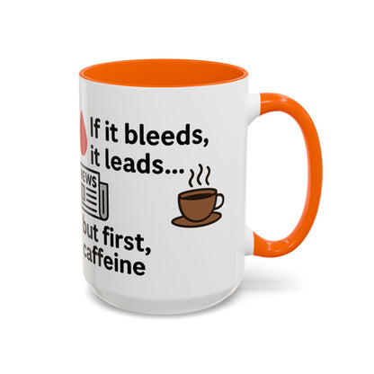 If it Bleeds it Leads Gift for Journalists, Writers, News Lovers, Unique Mug for Work or Home