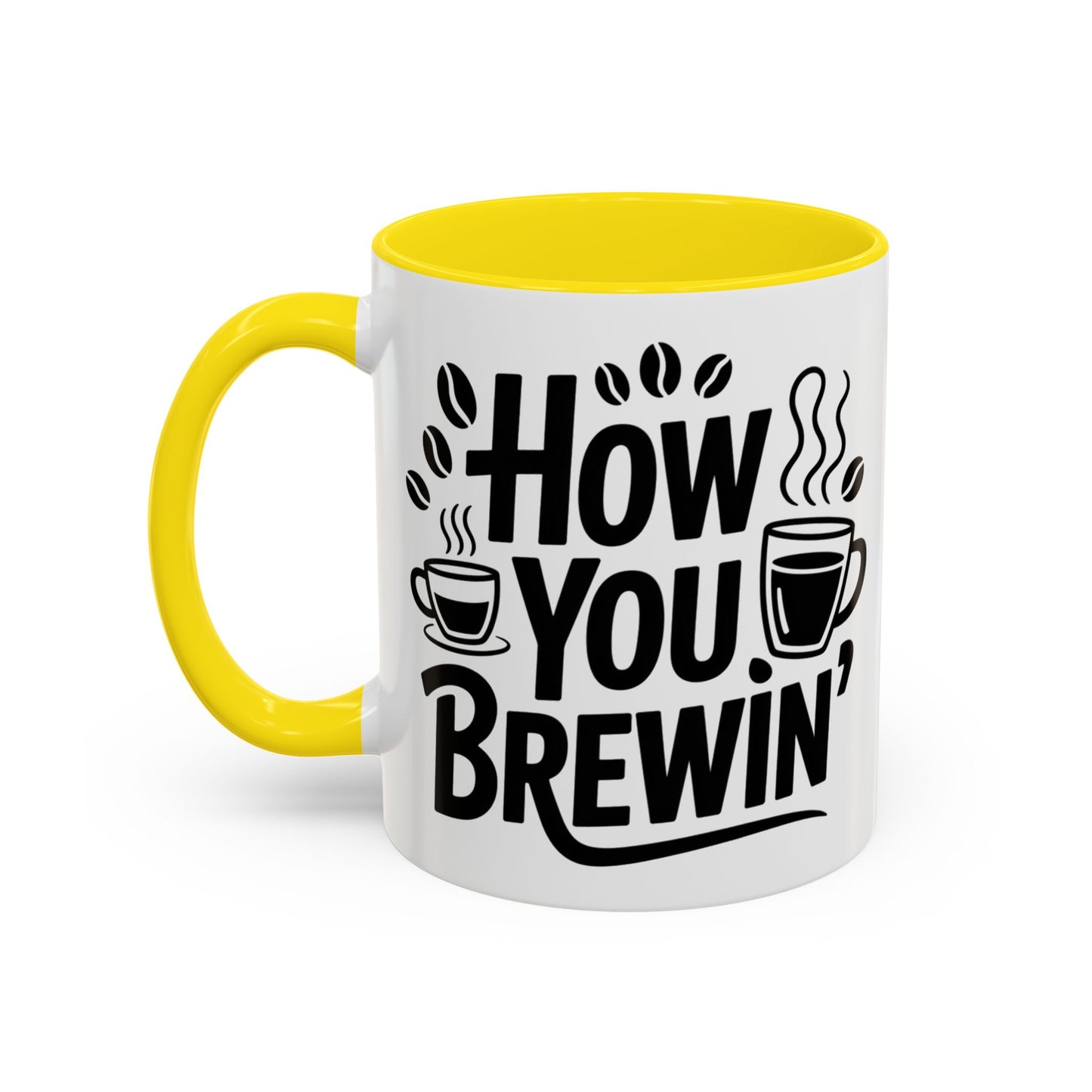 How You Brewin' Coffee Lover's Accent Mug -  Perfect for Daily Coffee Ritual, Birthday Gift